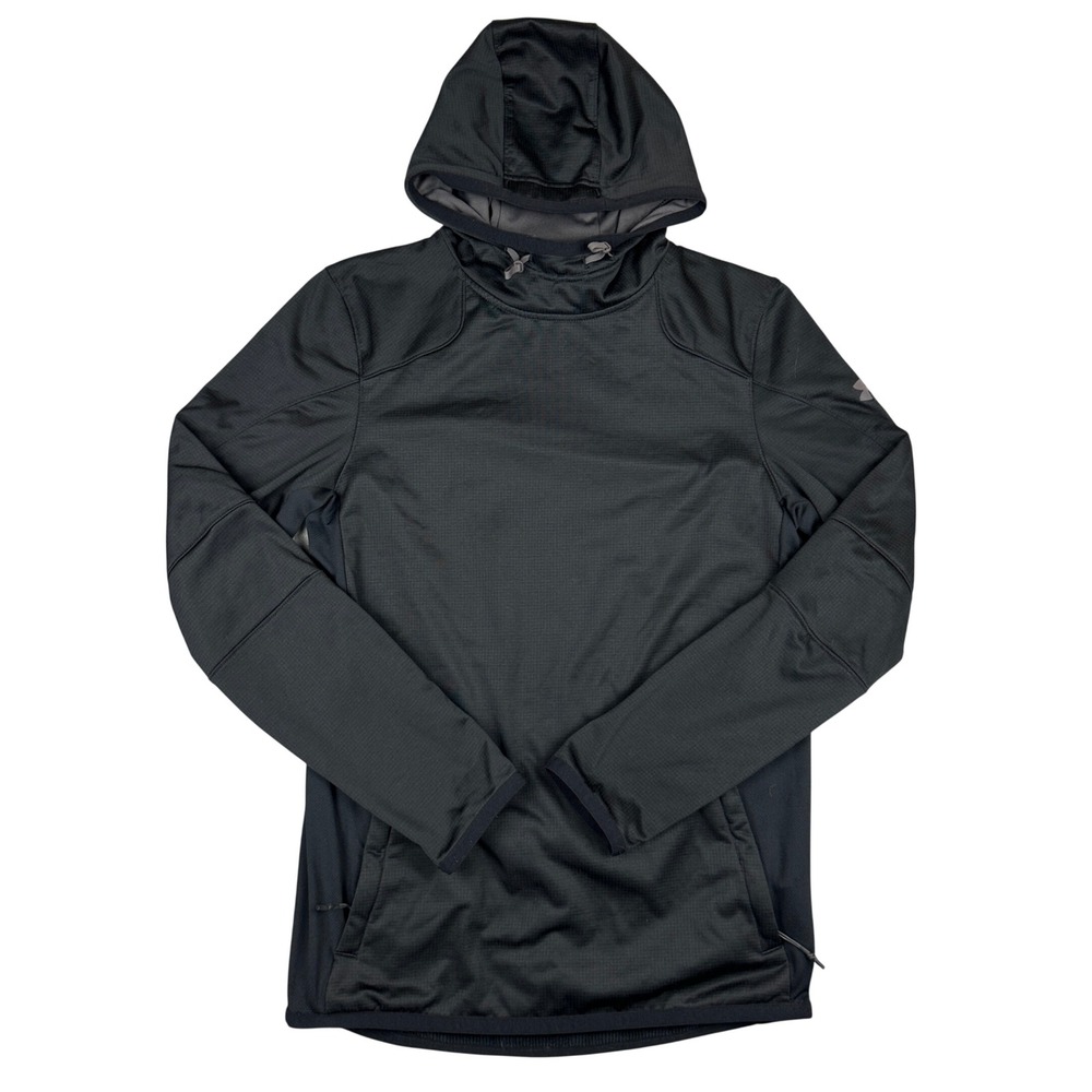 Under Armour ColdGear Reactor Hoodie Mens Small Black Fitted Pullover Activewear